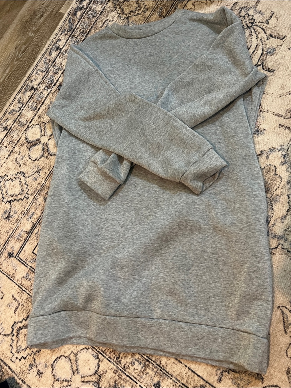 Women's Heather Gray Crewneck Sweatshirt Dress